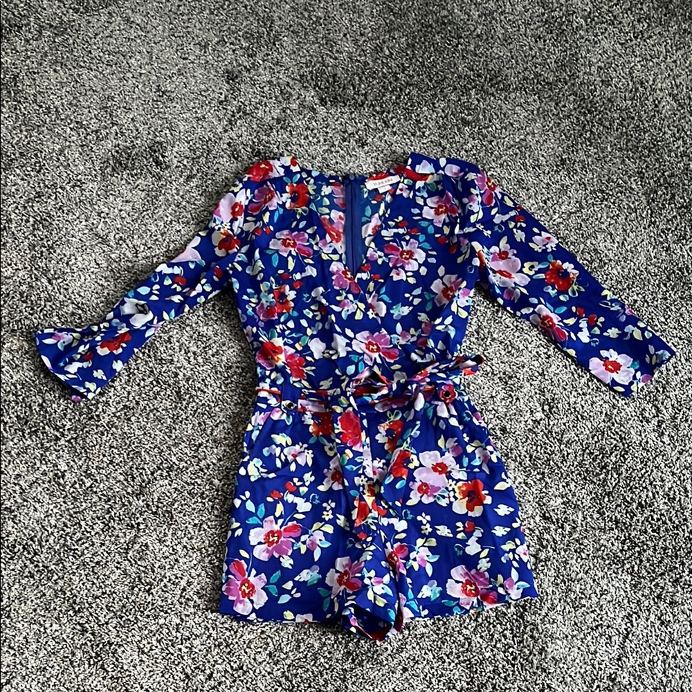 Floral Blue Romper